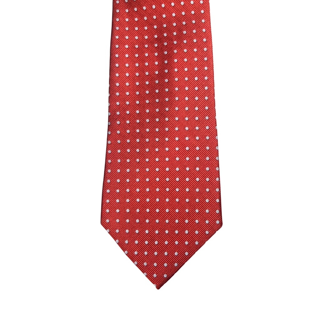 American Living Mens Orange Polka Dot Silk Necktie Handmade Classic Business Tie